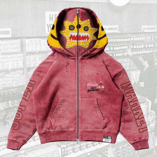 Double-Hood Thermal-Lined Full-Zip Hoodie - JS-4002