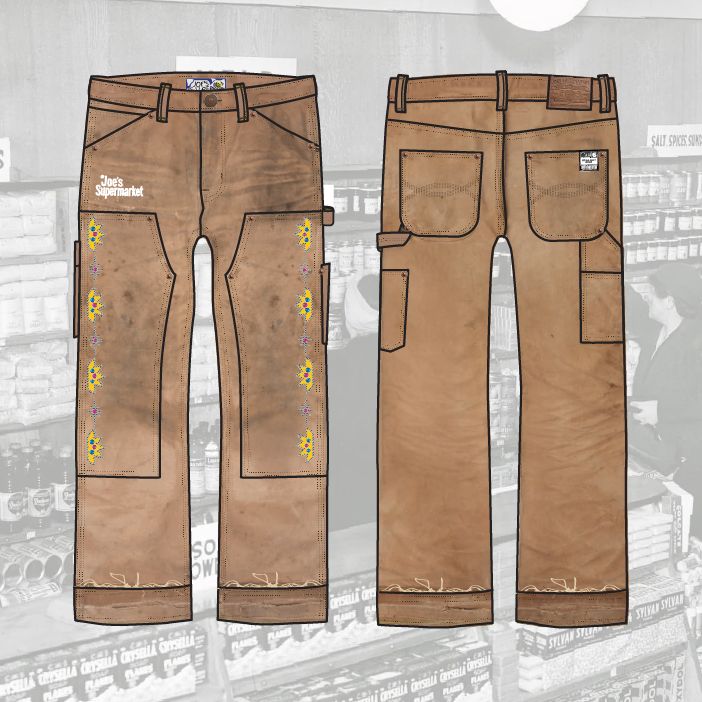 Canvas Garment-Dyed Studded Utility Work Pants - JS-4008