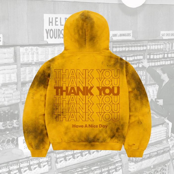 Pigment-Wash Effect Monster Appliqué Pullover Hoodie - JS-4001